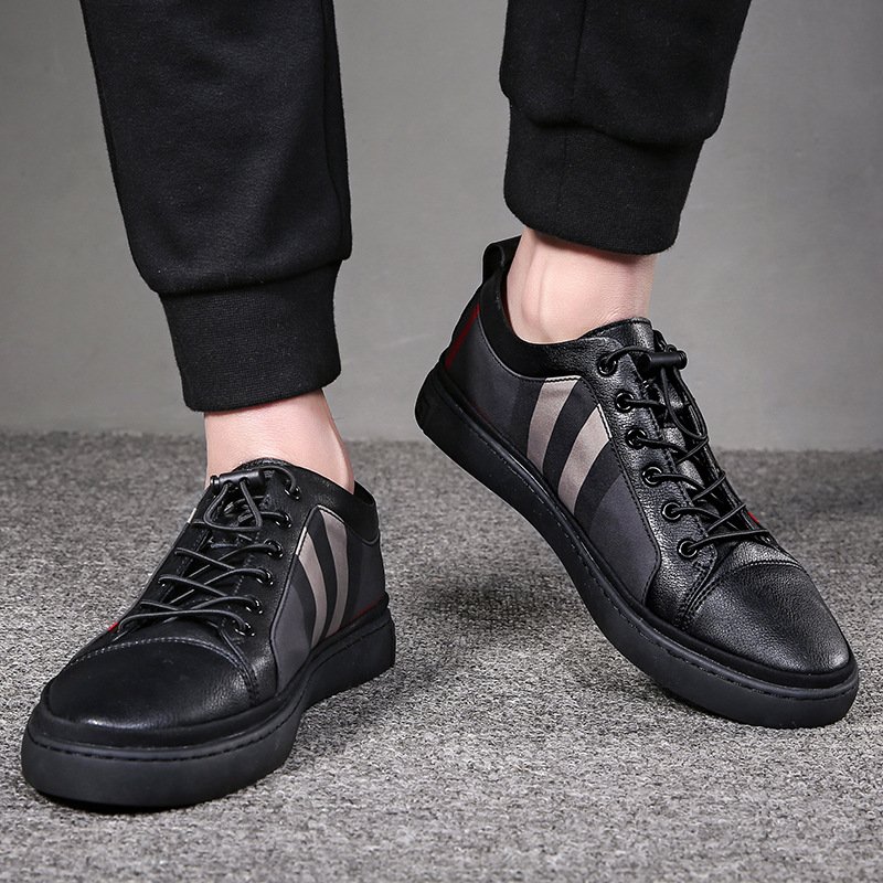 European men's shoes 2021 summer new sneakers leather trend British fashion casual leather shoes men