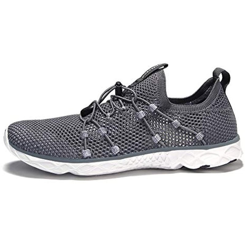 MOERDENG Men's Quick Drying Water Shoes Lightweight Aqua Shoes for Sports Outdoor Beach Pool Exercise Dark Grey