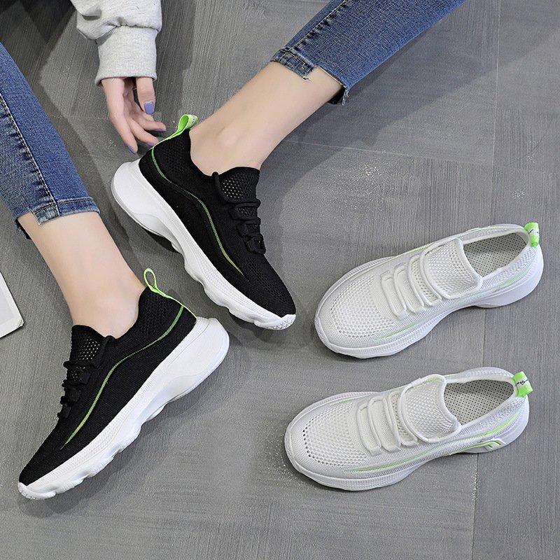 2021 spring and summer new net shoes women's summer one-step flat-bottom breathable fashion casual shoes simple flying woven shoes women's trend