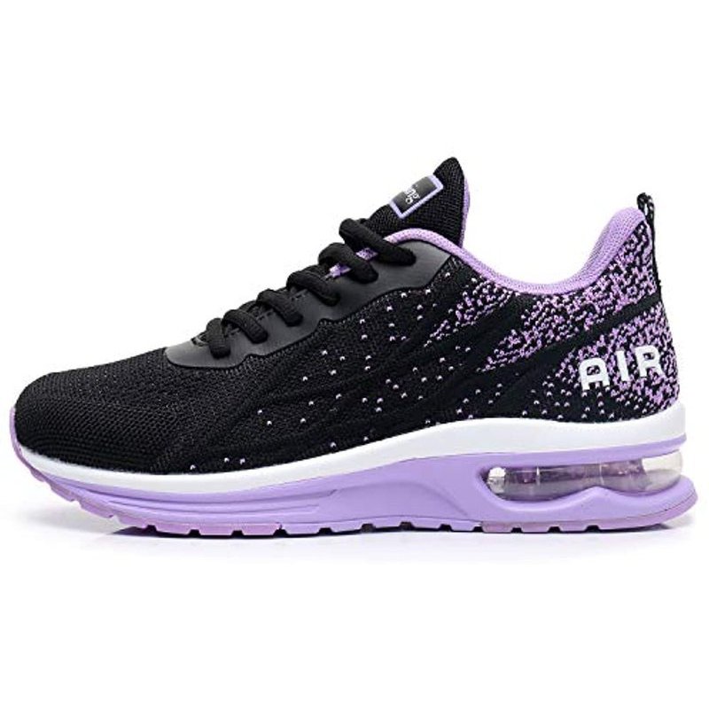 AMAXM Women Air Running Sneakers Athletic Walking Shoes Breathable Tennis for Jogging Gym Sport(US5.5-10 B(M) Blackpurple - Click Image to Close