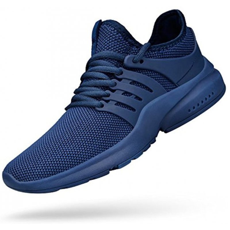 Feetmat Men's Non Slip Gym Sneakers Lightweight Breathable Athletic Running Walking Tennis Shoes Blue - Click Image to Close