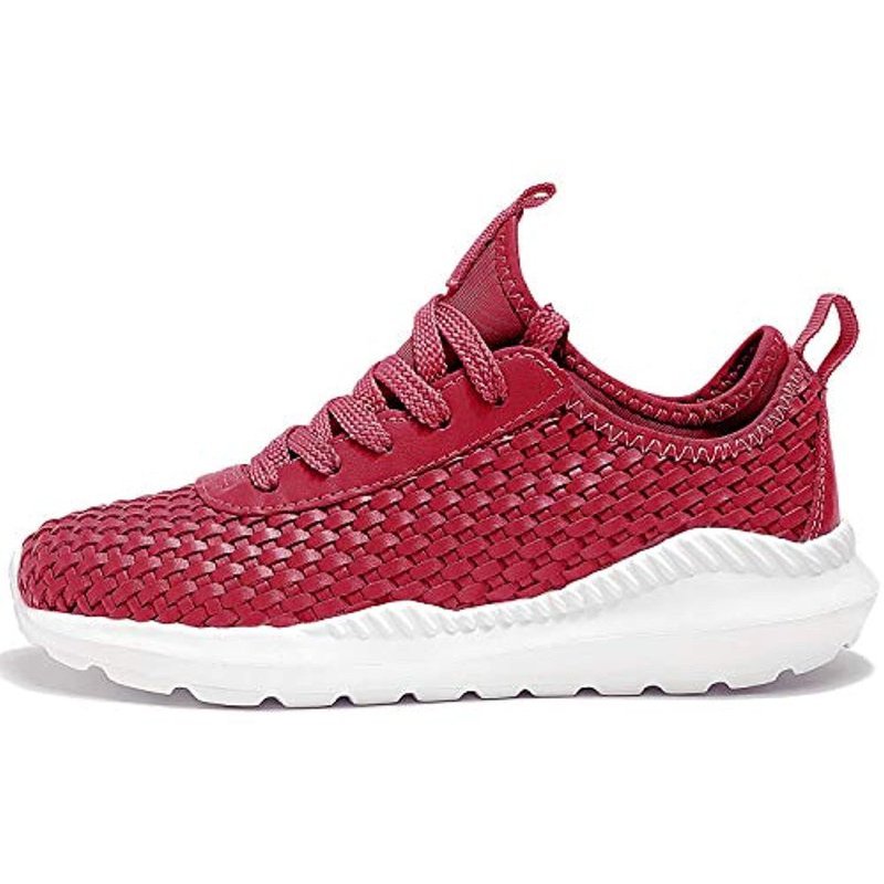 TIAMOU Walking Men and Women Running Shoes Sports Woven Slip Sneakers Casual Basketball Fashion Outdoor Movement Leisure Shoe Red