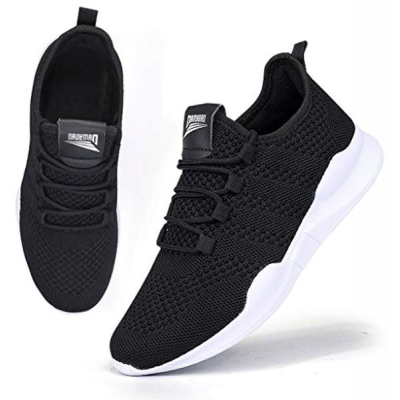 Damyuan Women's Walking Shoes Tennis Sneakers Casual Lace Up Lightweight Running Shoes Black - Click Image to Close