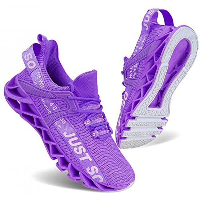 UMYOGO Women's Running Shoes Non Slip Athletic Tennis Walking Blade Type Sneakers 1-1purple - Click Image to Close