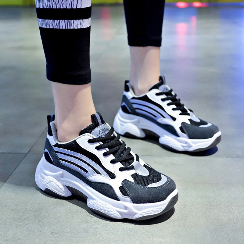 Reflective female 2021 spring new breathable sports shoes female students running shoes casual shoes